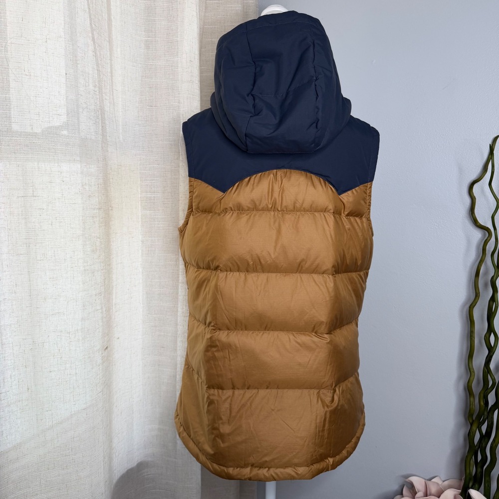 Patagonia Bivy Hooded Vest 600 Fill Down Colorblock Pitch Blue Women's Medium - Picture 2 of 11